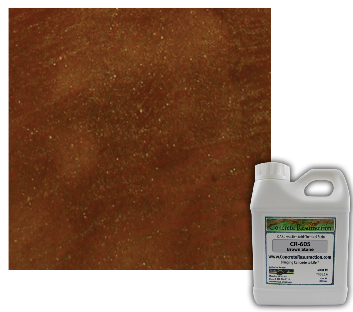 Professional Easy to Apply Concrete Acid Stain-Brown Stone 16oz