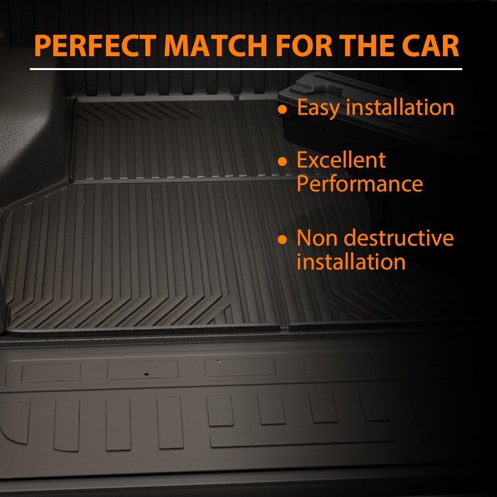 TPE Black Trunk Bed Mat Liner for 07-18 Silverado/Sierra 5.8ft Bed
