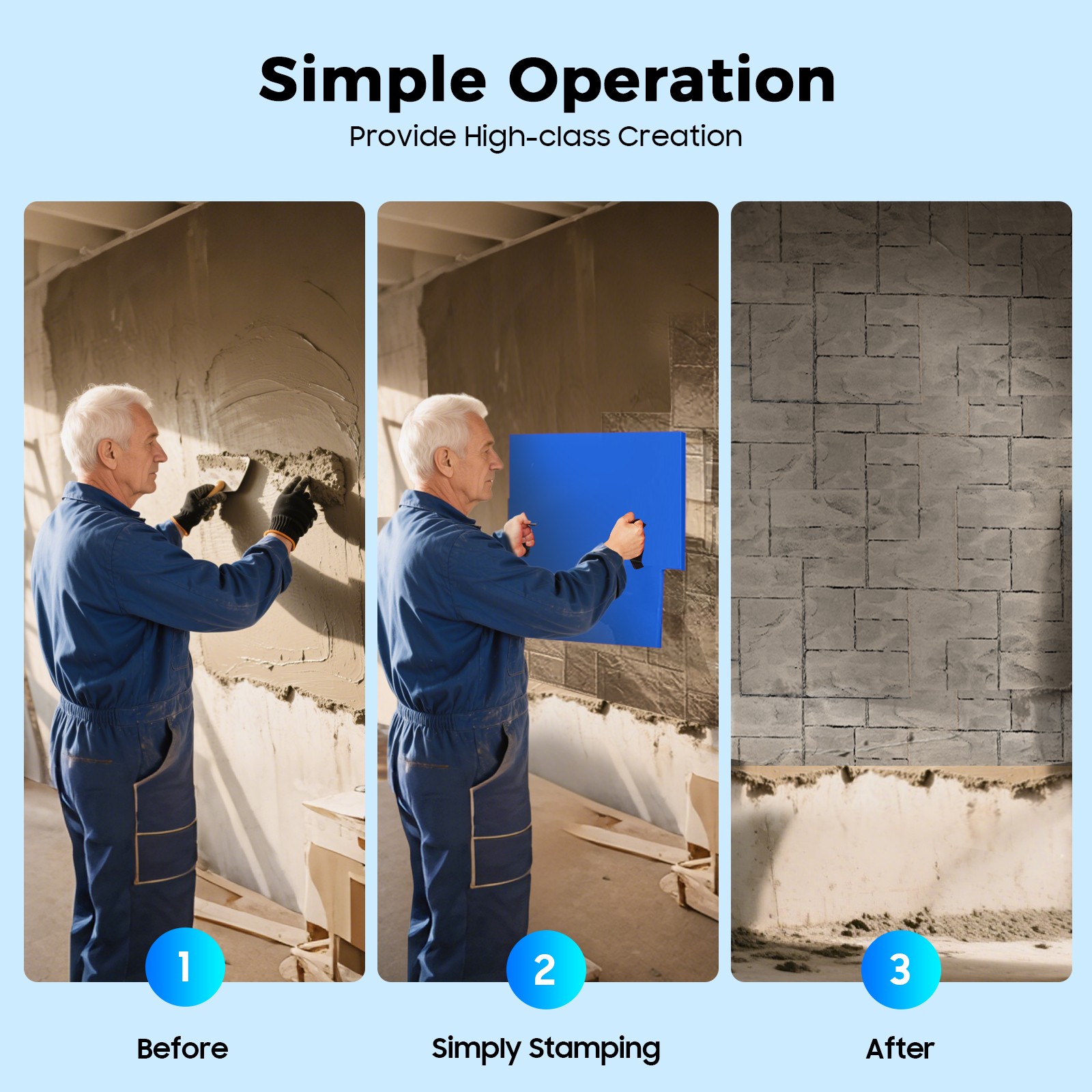 4Pcs Concrete Texturing Stamping Floor Cement Stamps Mold Mats Sets 24*24 InchUS