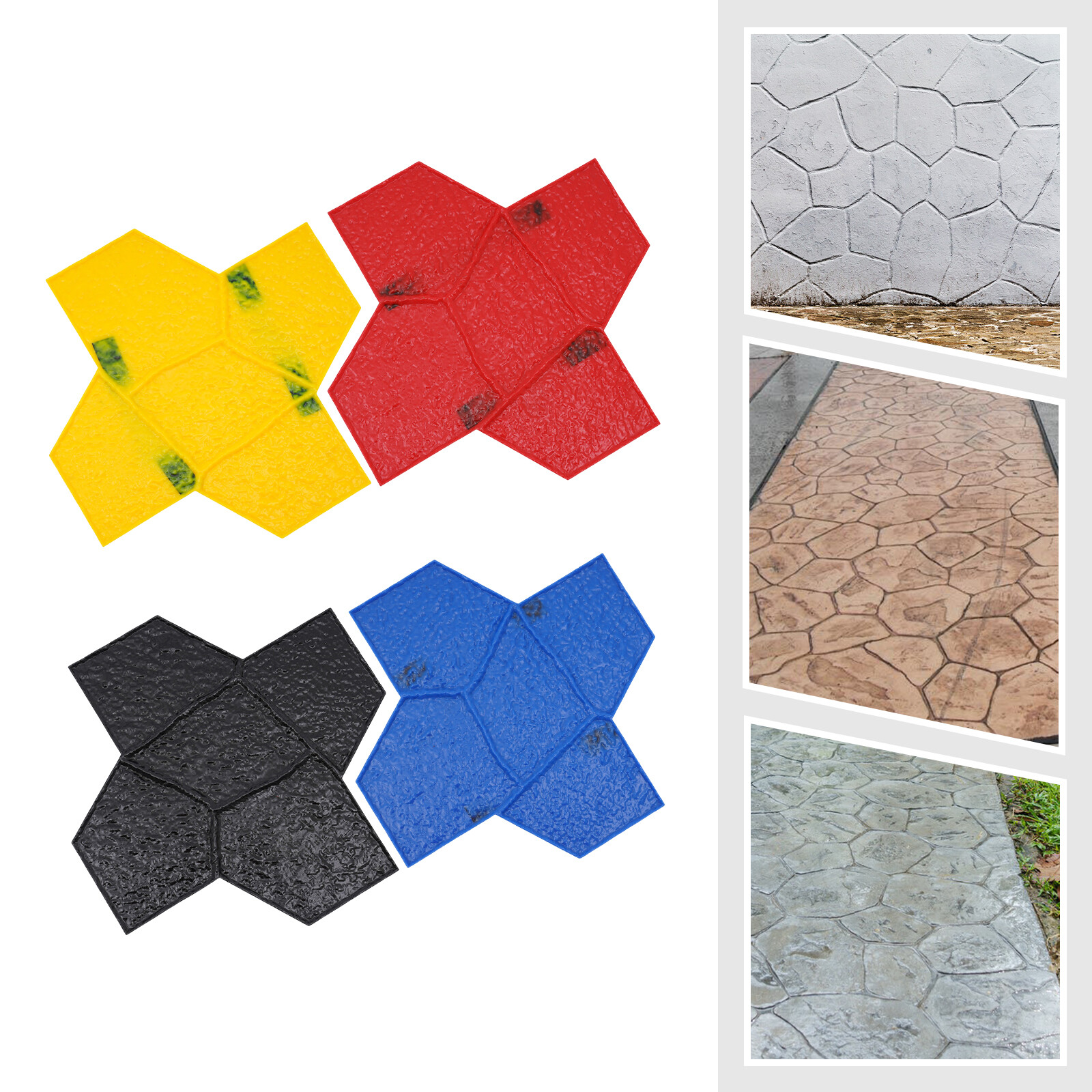 Polyurethane Mat Stamps Concrete Cement Texture Concrete Texturing Skin 4PCS/SET
