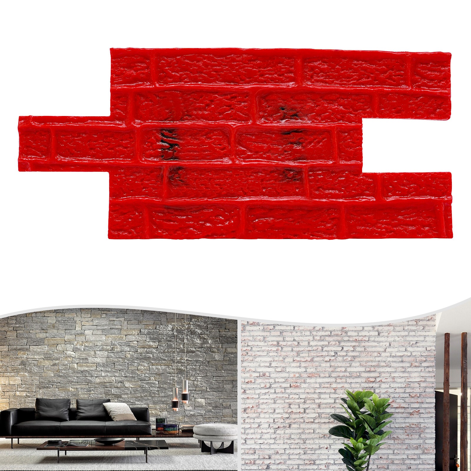 NEW 22″x12″ Concrete Stamps Mats Set Concrete Texturing Skin For Wall & Floor US