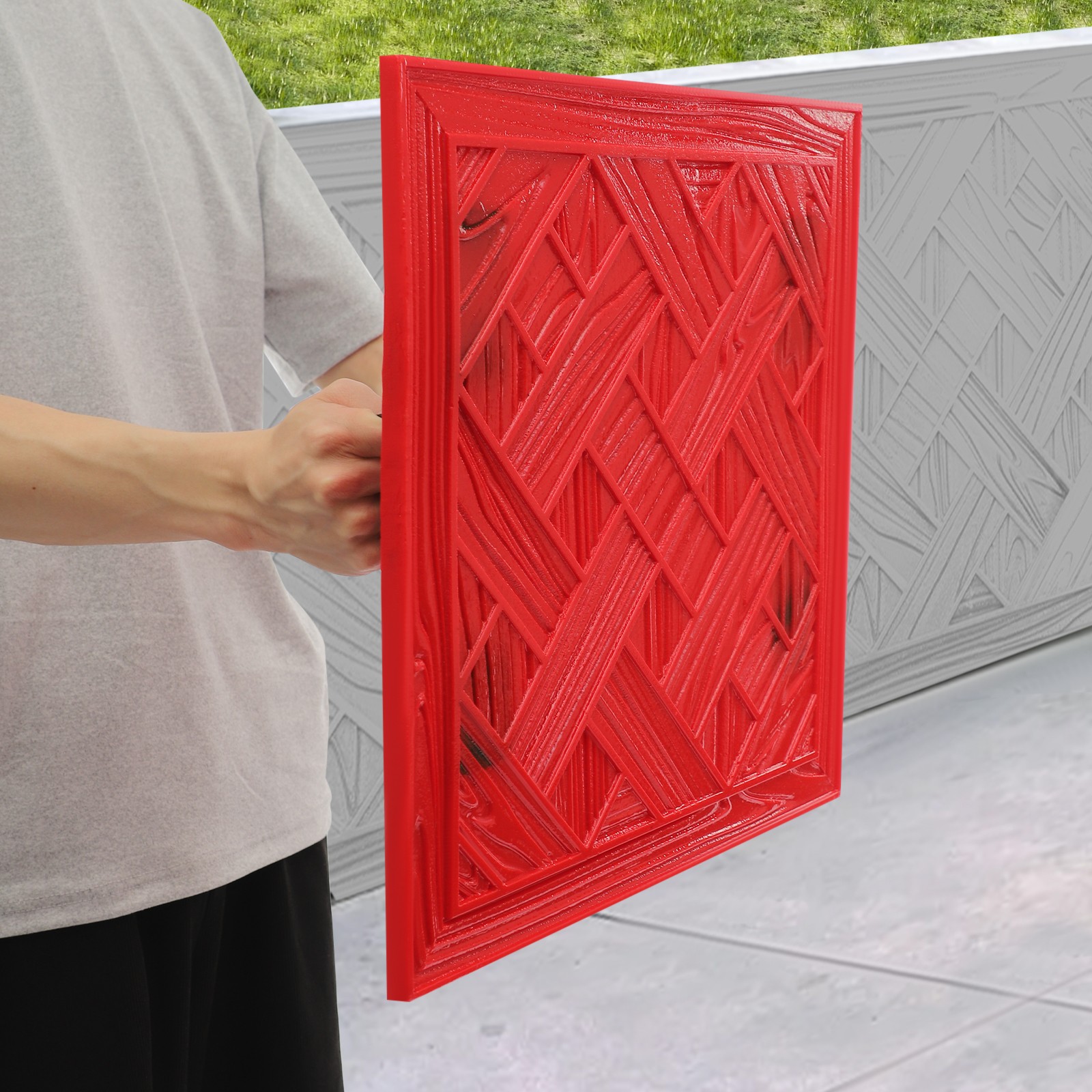 Concrete Texture Mat Concrete Stamp, PU Concrete Stamp Mat for Walls or Ground