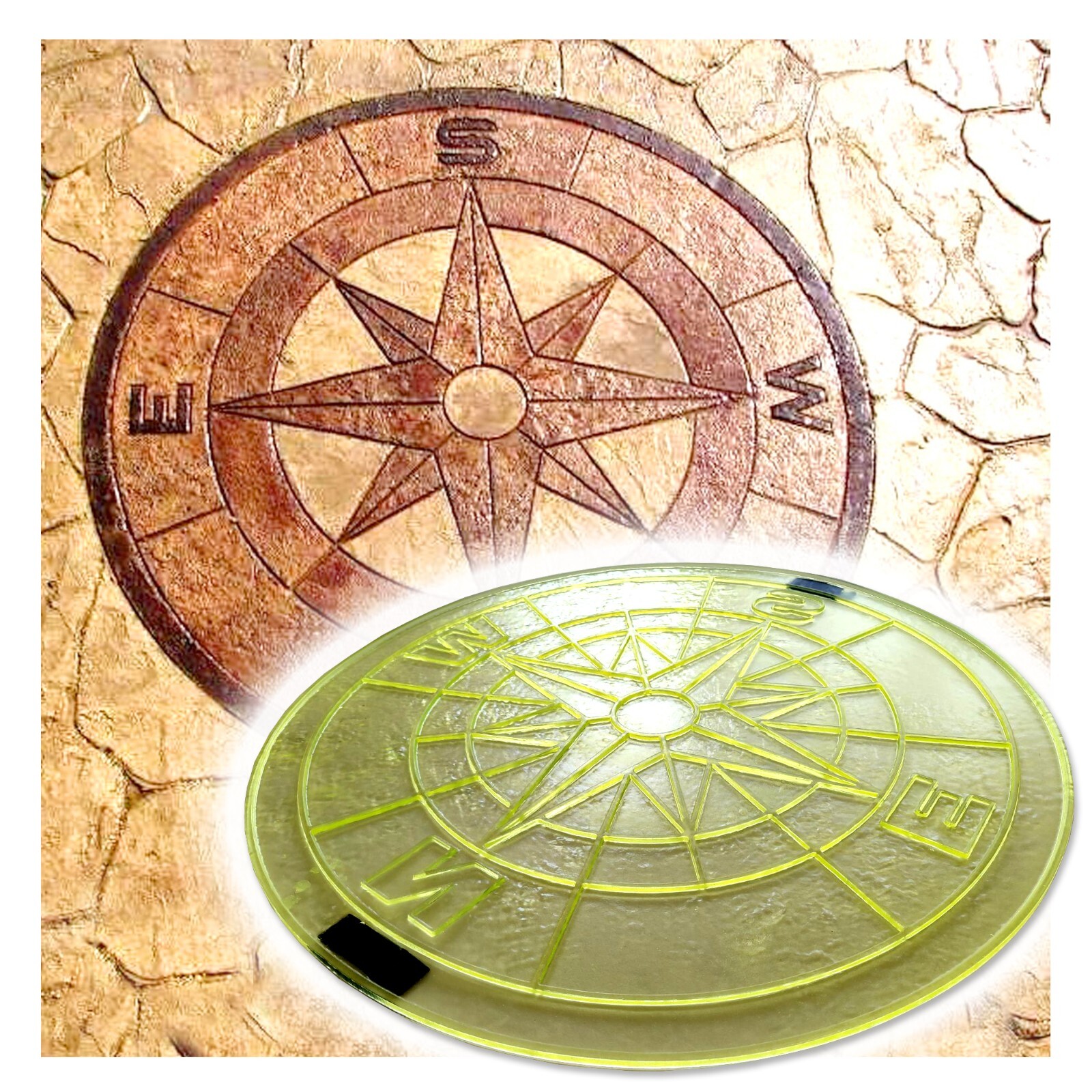 Polyurethane Mat Stamp COMPASS ORIENT | Concrete Cement Stamping Pattern Texture