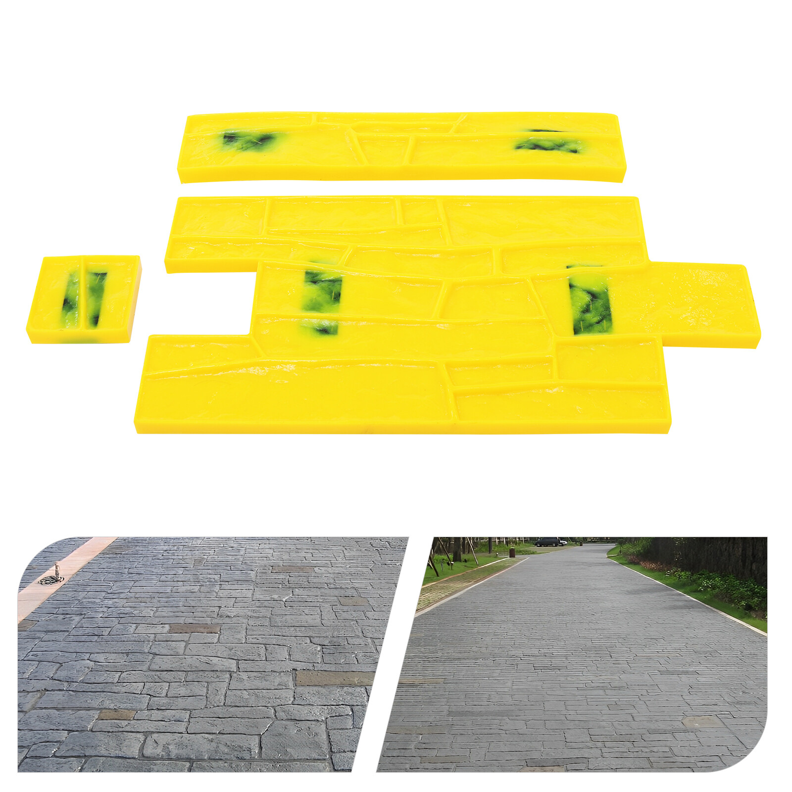 Concrete Wall Mold Polyurethane Seamless Stamp Cement Texture Stone Slate Mat US