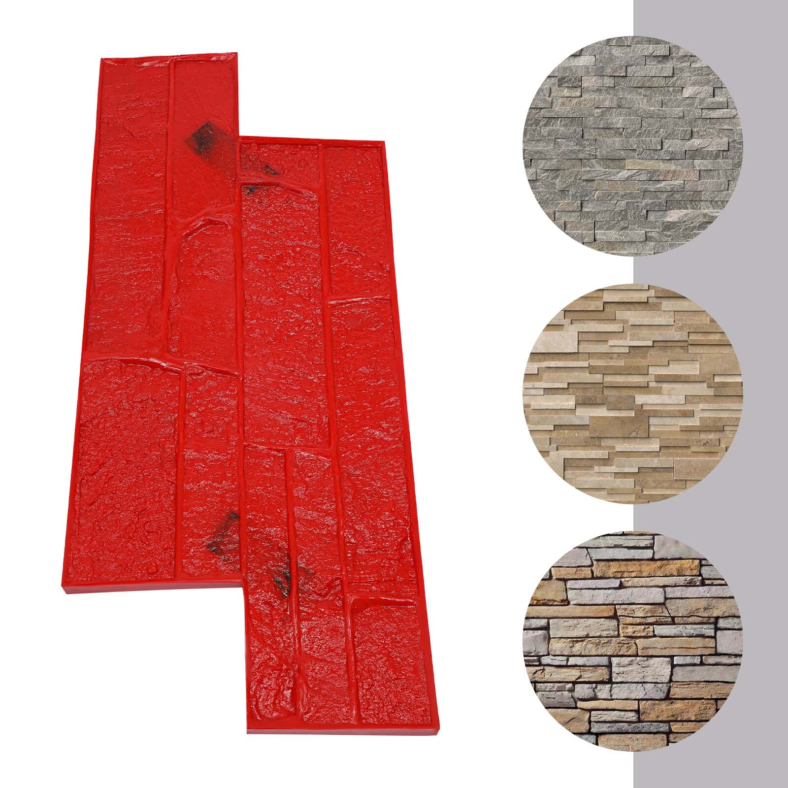 Concrete?Texture?Mold,?Cement?Texture?Wall?Mold Red PU 28.15*11.81*0.71 in NEW