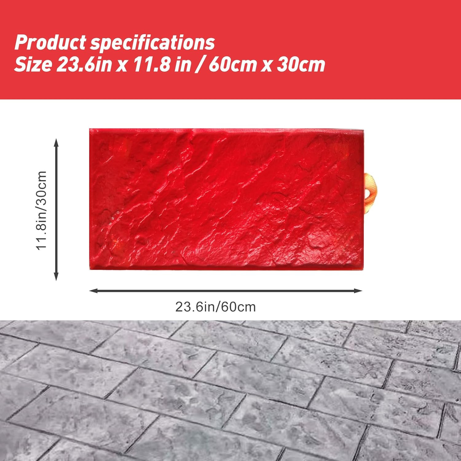 Seamless Rectangular Stone Texture Concrete Stamp Mat for Outdoor Landscaping