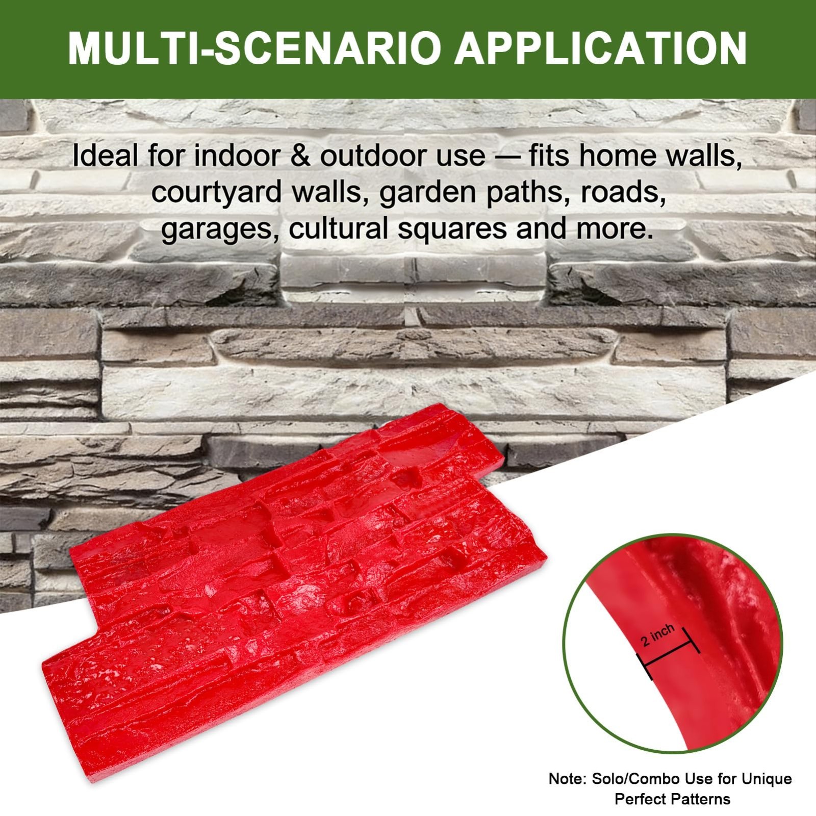 Decorative Concrete Stamp Mats Set – Seamless Granite & Slate Texture Molds for