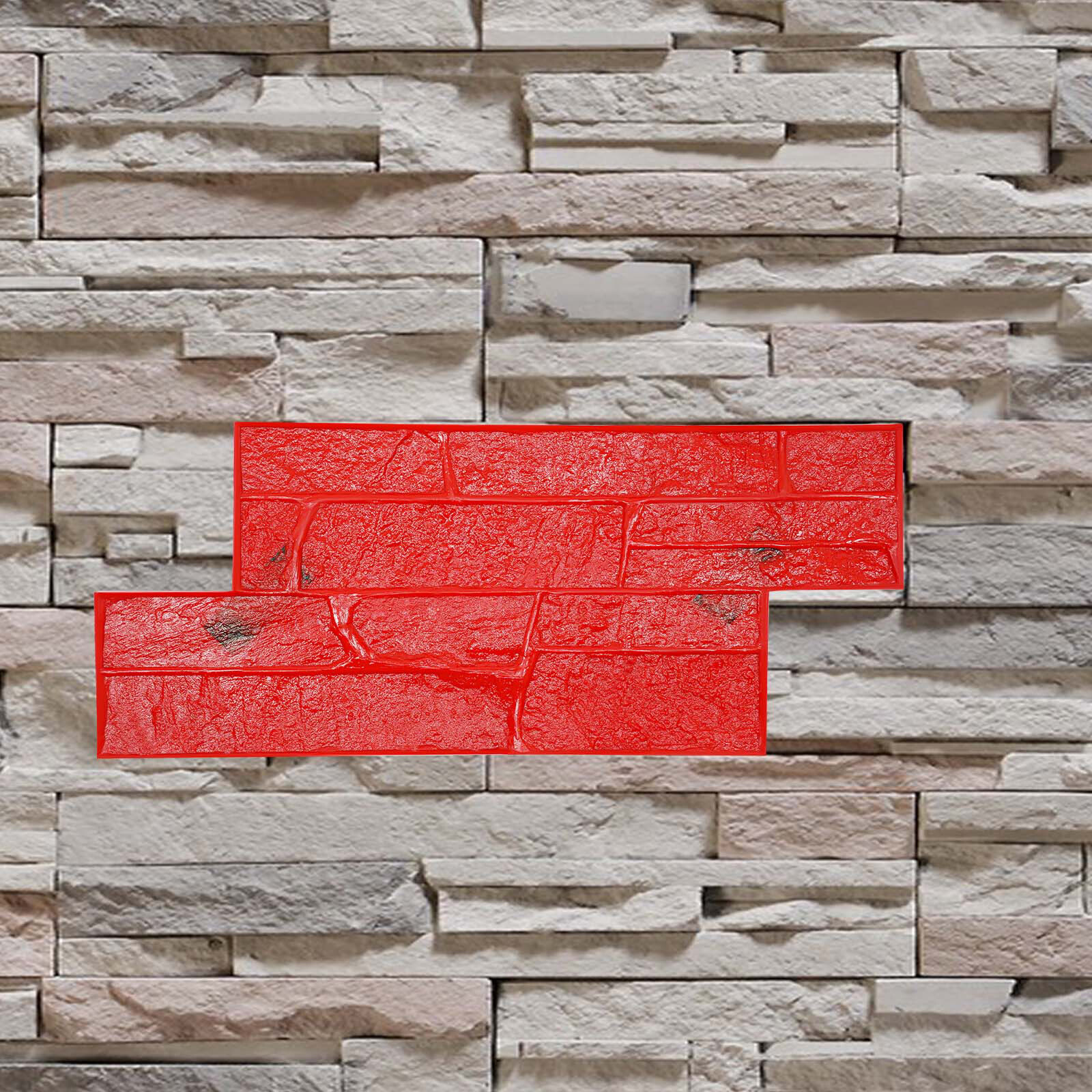 Concrete?Texture?Mold,?Cement?Texture?Wall?Mold Red PU 28.15*11.81*0.71 in NEW