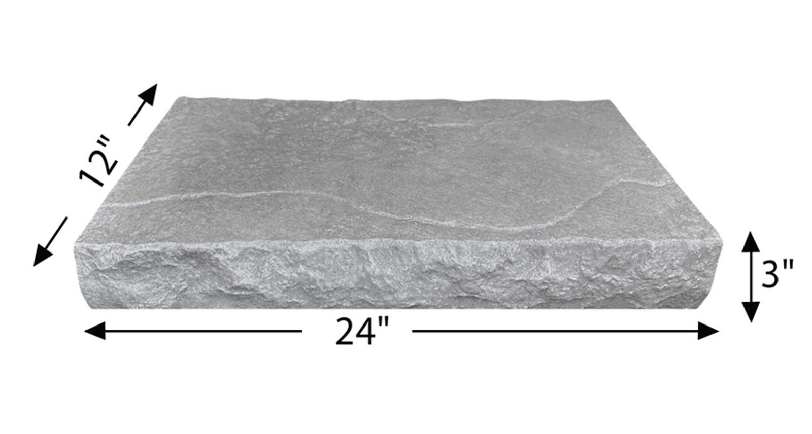 Stone Master Mold Rubber Molds for Concrete, Wall Cap Mold, 24″ L x 12″ W x 3″ D