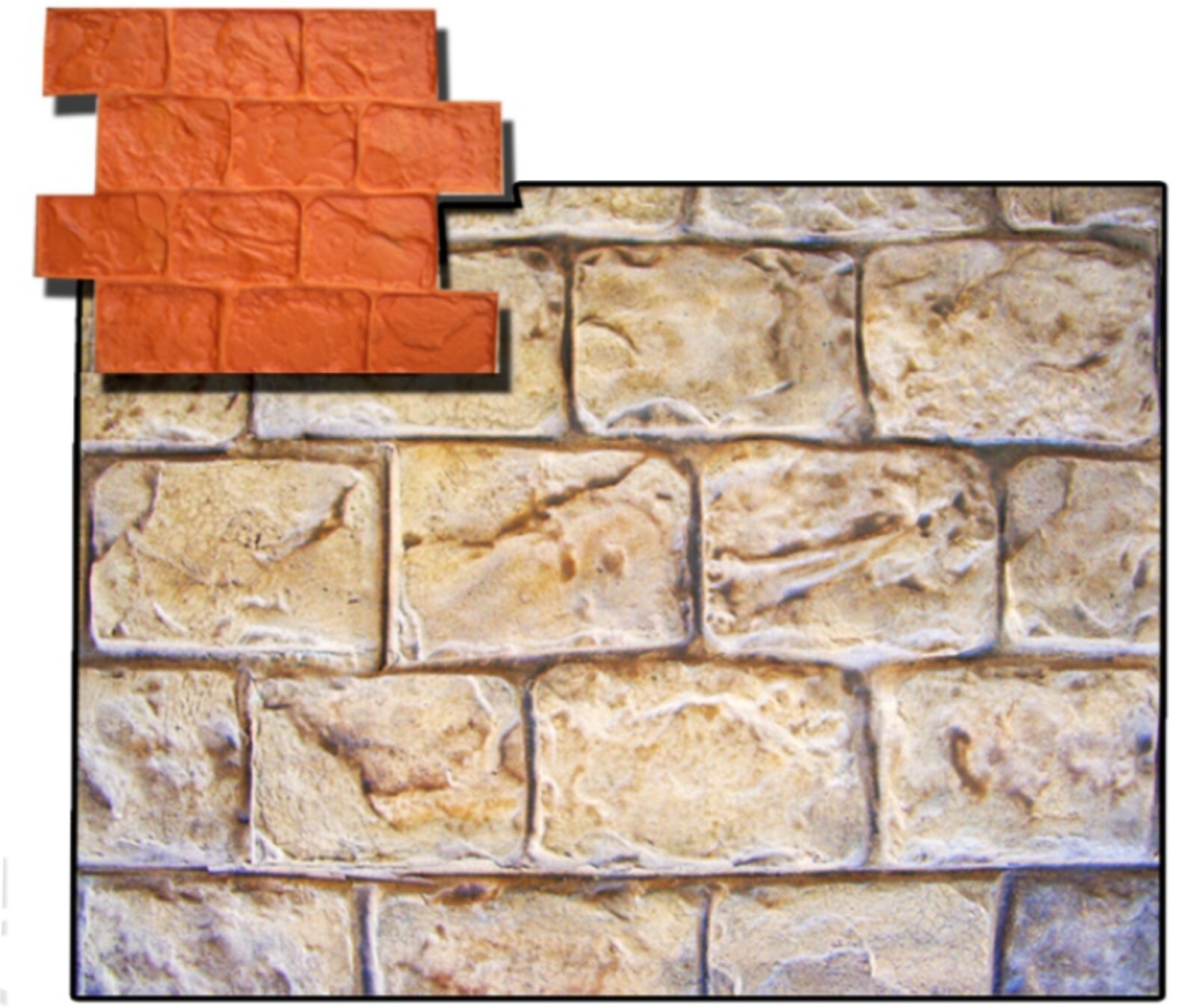 vertical concrete rubber wall stamp