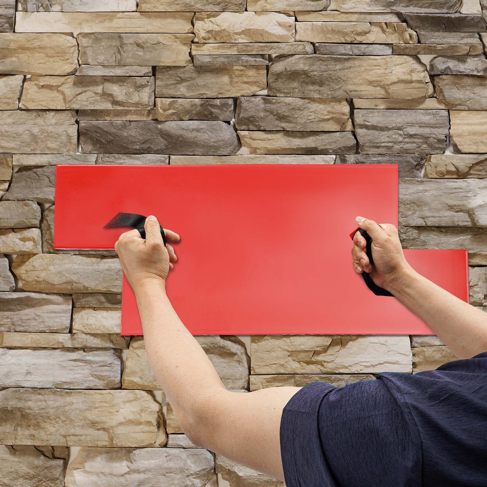 Concrete?Texture?Mold,?Cement?Texture?Wall?Mold Red PU 28.15*11.81*0.71 in NEW