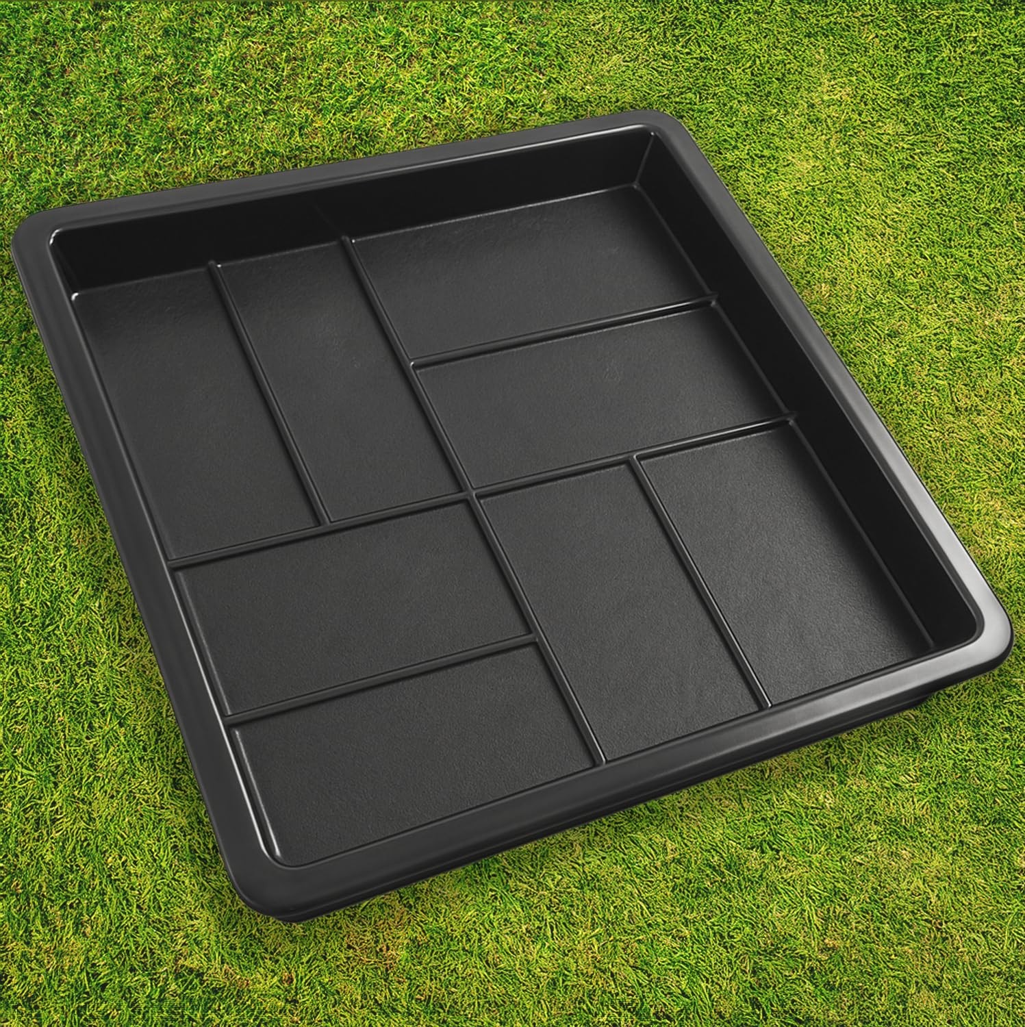 1 pcs Plastic Mold Concrete Parquet Patio Paving – Large Reusable Black