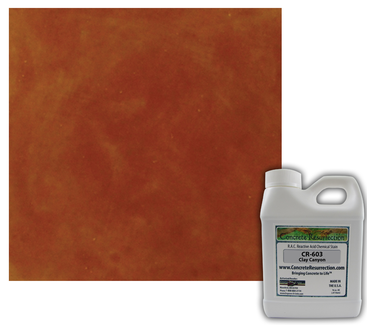 Professional Easy to Apply Concrete Acid Stain-Clay Canyon 16oz