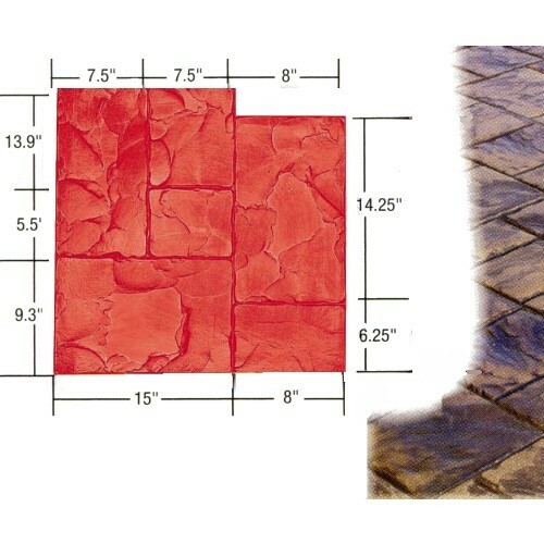 Brickform Concrete Texture Mat Ashlar Slate Floppy Mat (Color May Vary)