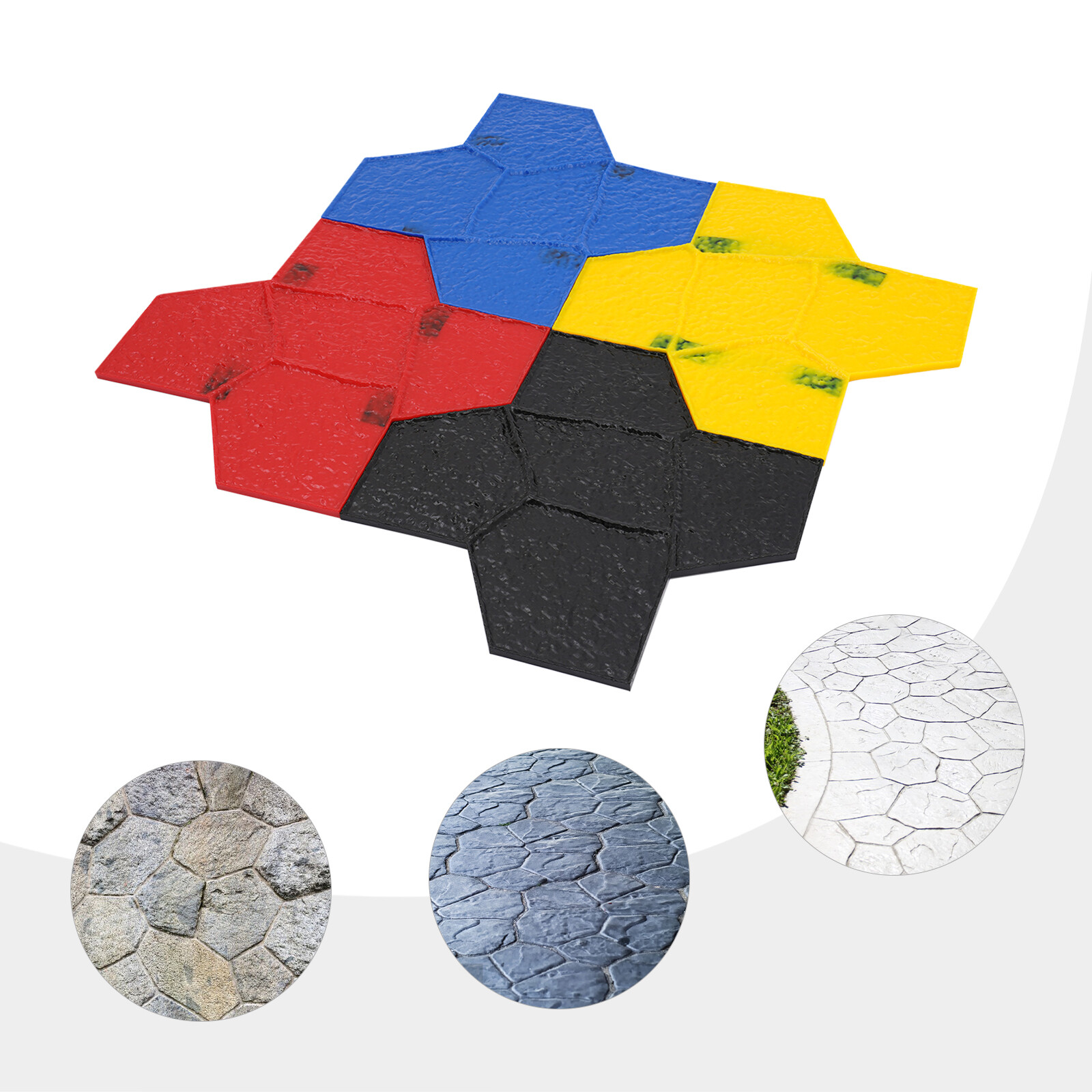 Polyurethane Mat Stamps Concrete Cement Texture Concrete Texturing Skin 4PCS/SET