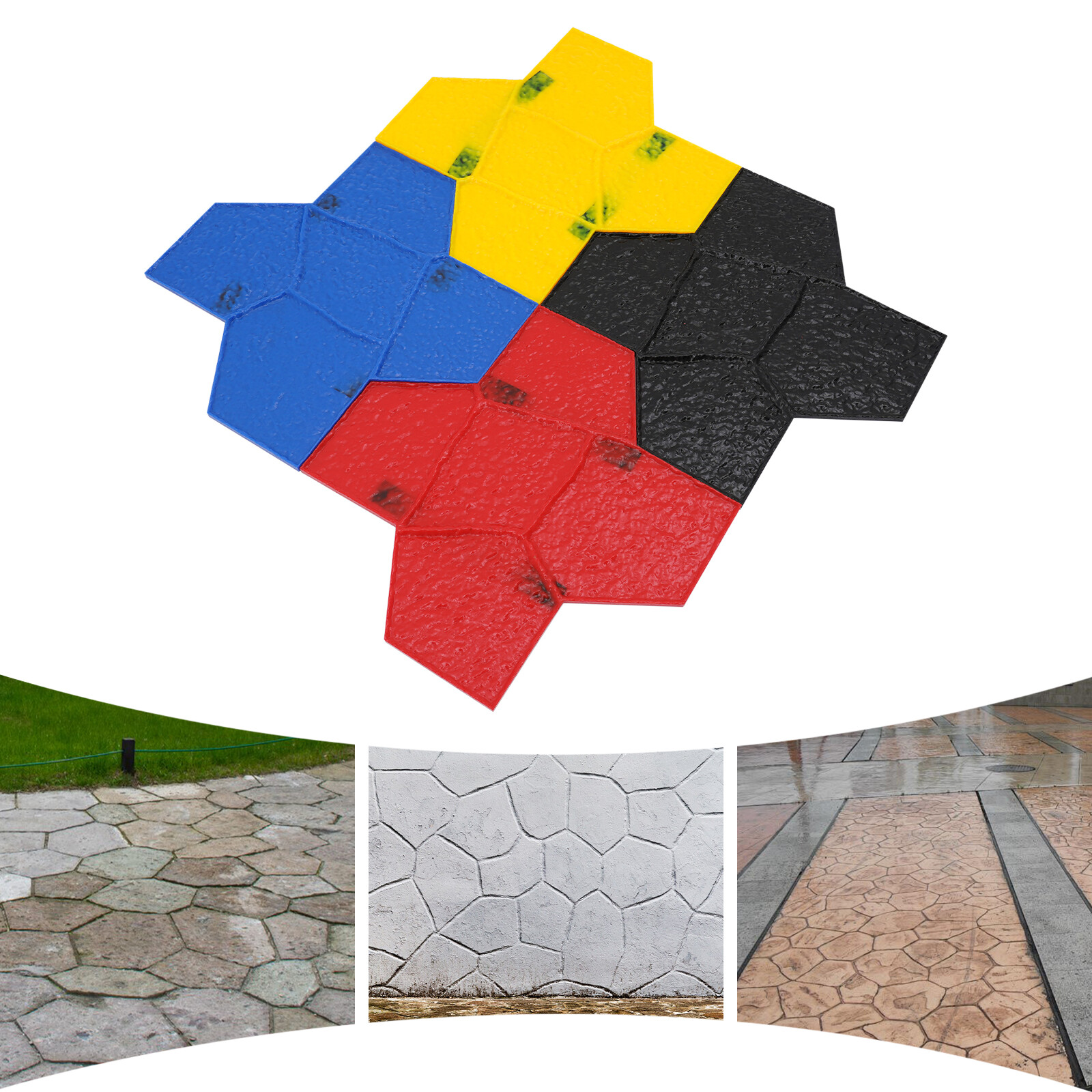 Polyurethane Mat Stamps Concrete Cement Texture Concrete Texturing Skin 4PCS/SET
